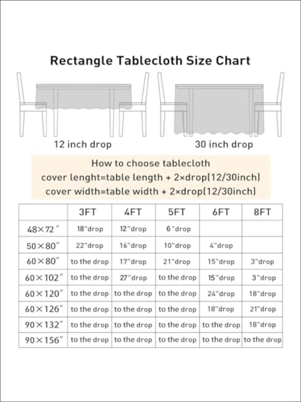 Sequin Tablecloth 90x132 Rectangular Full Length Floor Drape for 6ft Tables